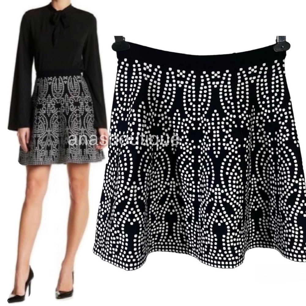 Romeo + Juliet knit A-line polka dot chunky slip on skirt women’s Size Medium